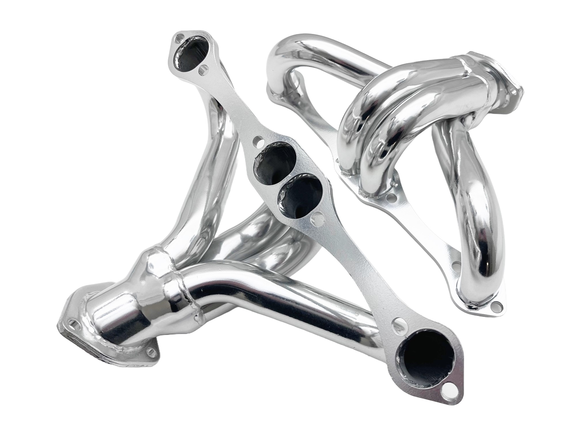 thumbnail image 2 of XSFLOW Performance SBC Chevy V8 Super Shorty Headers – Silver Ceramic Coated, 58-up, Lifetime Warranty 2 of 3
